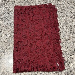 express maroon lace infinity scarf